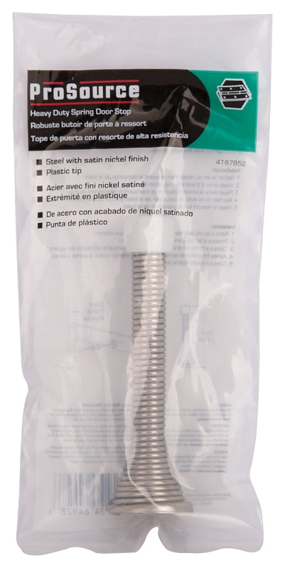 ProSource H62-B043-PS Heavy-Duty Spring, 5/16 in Dia Base, 3-1/8 in Projection, Plastic & Steel, Satin Nickel