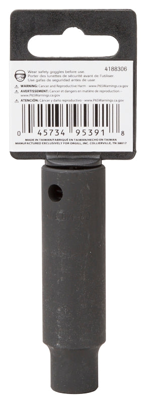 Vulcan MT6580208 Deep Impact Socket, 10 mm Socket, 1/2 in Drive, Deep Drive, 6-Point, Chrome Molybdenum Steel