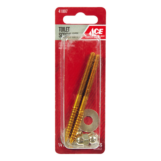 Ace Toilet Screw Set Brass