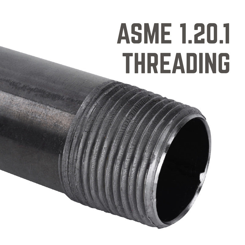 STZ Industries 3/8 in. MIP each X 3/8 in. D MIP Black Steel 5-1/2 in. L Nipple, Pack of 5