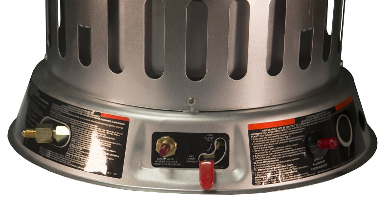 Dura Heat LPC200 Convection Heater, Liquid Propane, 50000 to 200000 Btu, 4700 sq-ft Heating Area, Silver