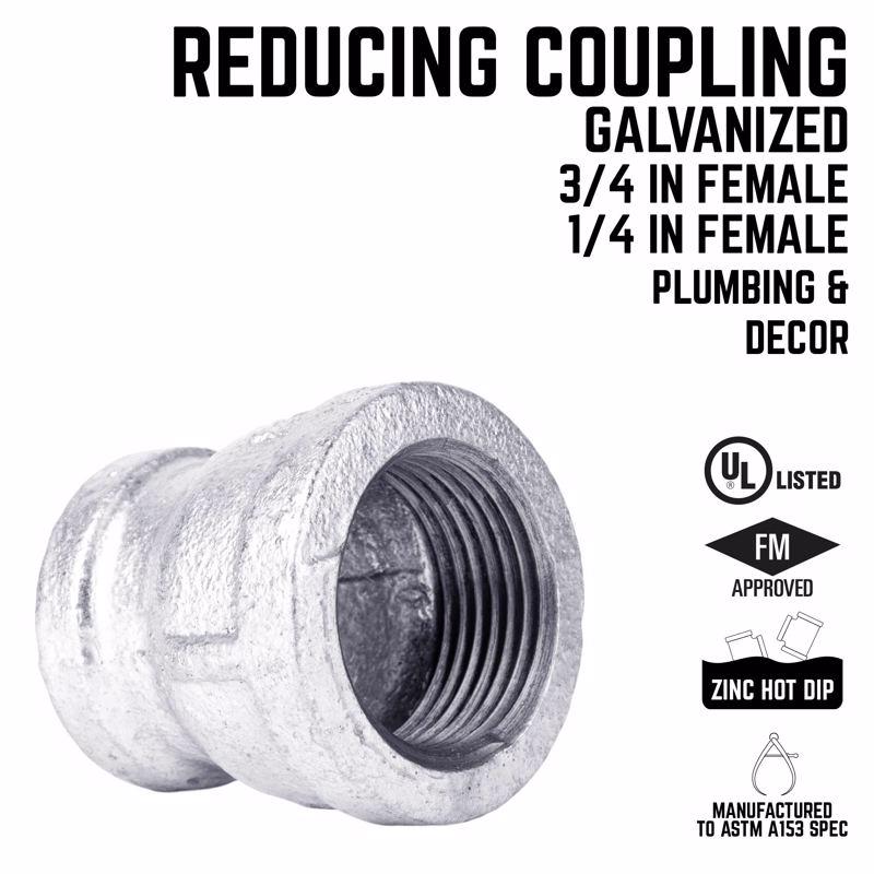 STZ Industries 3/4 in. FIP each X 1/4 in. D FIP Galvanized Malleable Iron Reducing Coupling