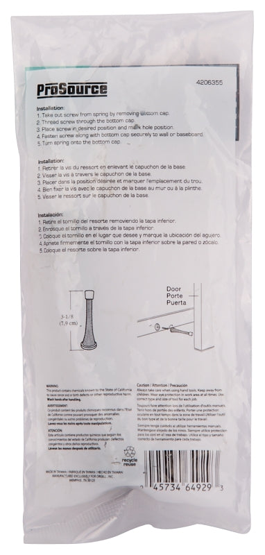 ProSource H62-B049-PS Heavy-Duty Spring, 5/16 in Dia Base, 3-1/8 in Projection, Plastic & Steel, Venetian Bronze