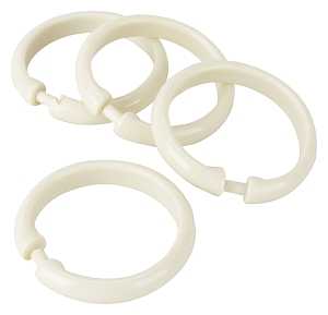 Simple Spaces SD-ORING-B3L Shower Curtain Ring, Plastic, Beige, 1 cm W, 2-3/8 in H
