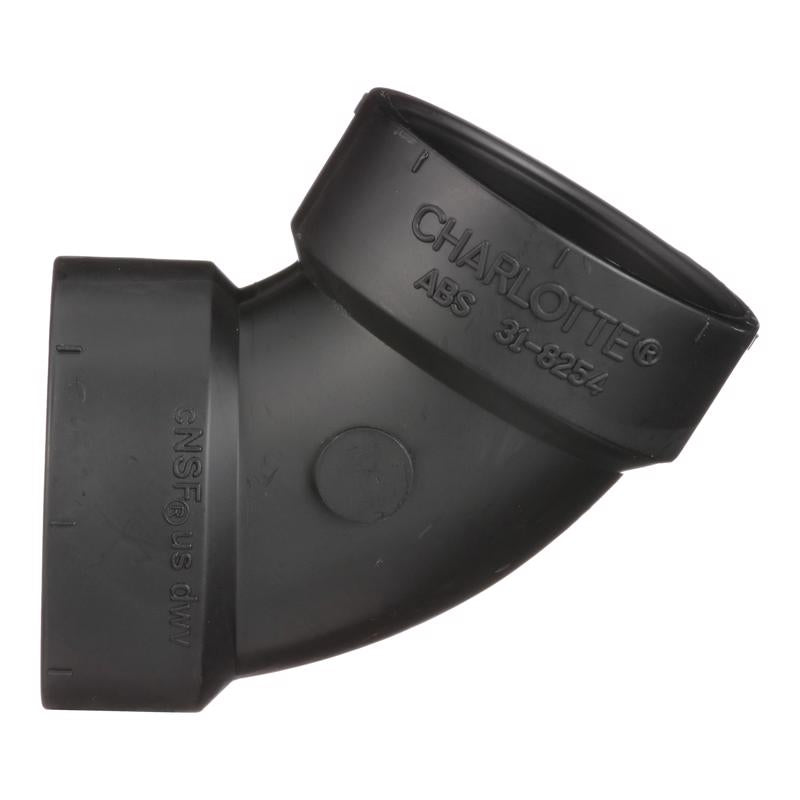 Charlotte Pipe 1-1/2 in. Hub X 1-1/2 in. D Hub ABS 60 Degree Elbow