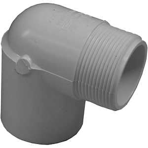 IPEX 435552 Street Pipe Elbow, 1/2 x 1/2 in, MPT x FPT, 90 deg Angle, PVC, White, SCH 40 Schedule