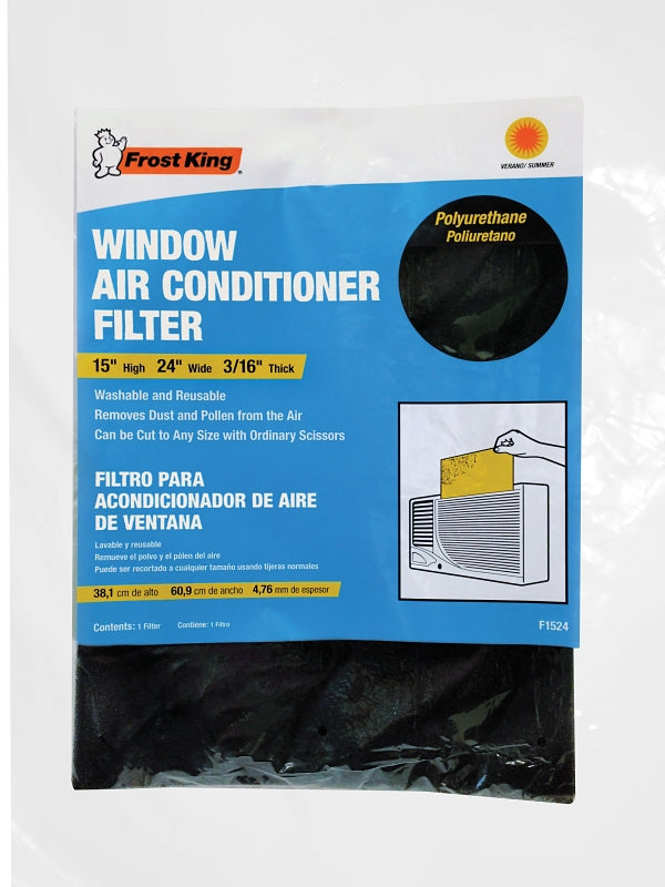 Frost King F1524 Air Filter, 24 in L, 15 in W, 8 MERV, Polypropylene Foam Filter Media, Pack of 24