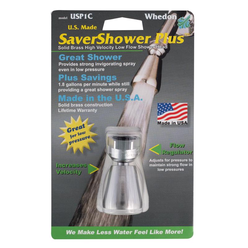 Whedon SaverShower Chrome Brass 1 settings Showerhead 1.8 gpm