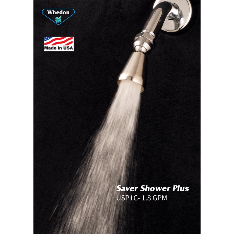 Whedon SaverShower Chrome Brass 1 settings Showerhead 1.8 gpm