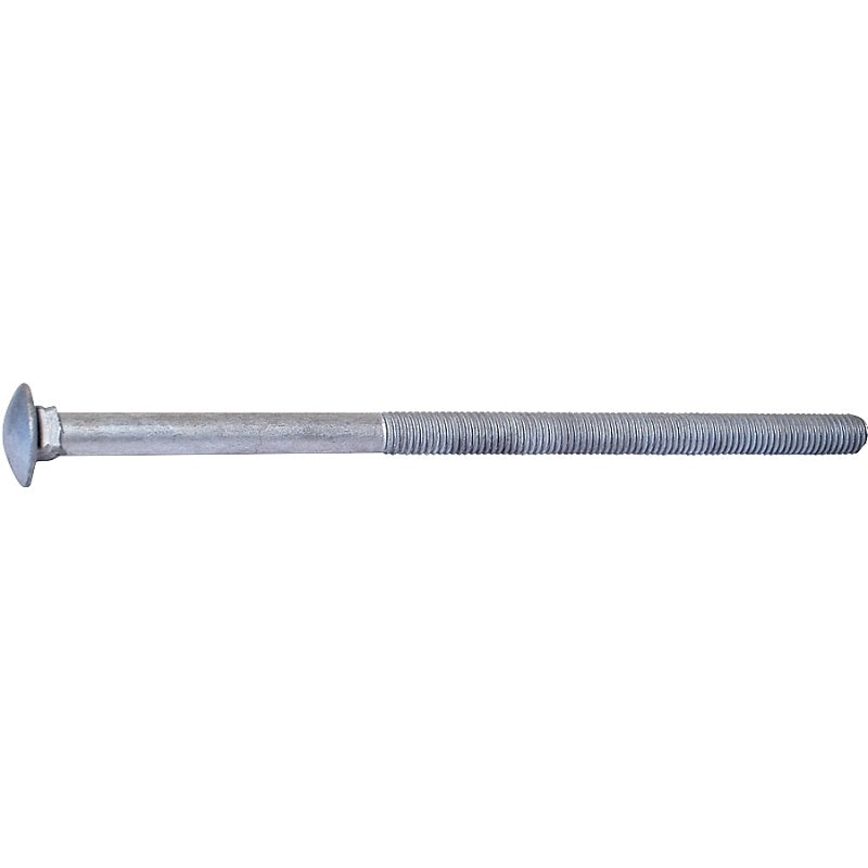 Midwest Fastener 05532 Carriage Bolt, 1/2-13 in Thread, NC Thread, 10 in OAL, 2 Grade