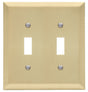 Amerelle 163TTSB Wallplate, 4-15/16 in L, 4-9/16 in W, 2 -Gang, Steel, Satin Brass, Pack of 3