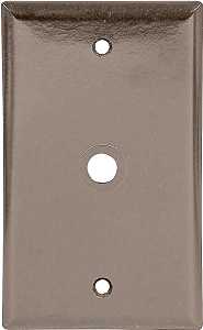 Eaton Wiring Devices 2128 2128B-BOX Wallplate, 4-1/2 in L, 2-3/4 in W, 1 -Gang, Thermoset, Brown, High-Gloss, Pack of 25