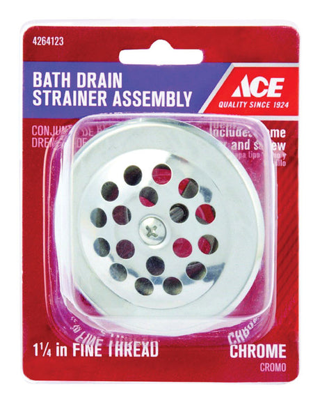 Ace 1-1/4 in. Chrome Chrome Shower Drain Strainer