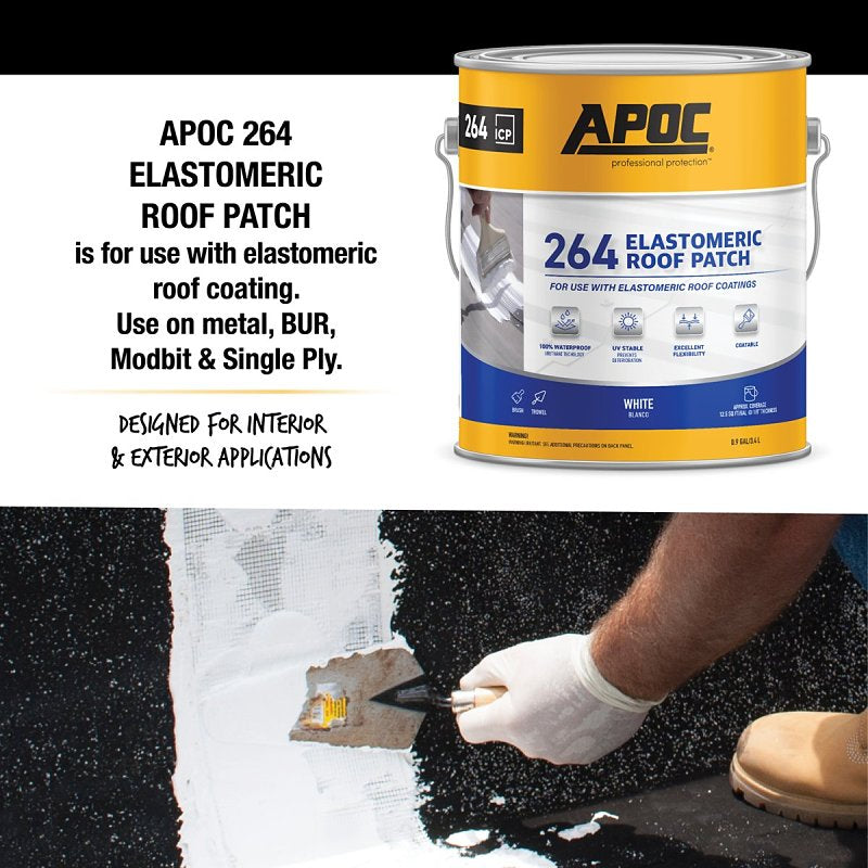 APOC AP-264 Series AP-2641 Elastomeric Roof Patch, White, Liquid, 1 gal, Pail, Pack of 4