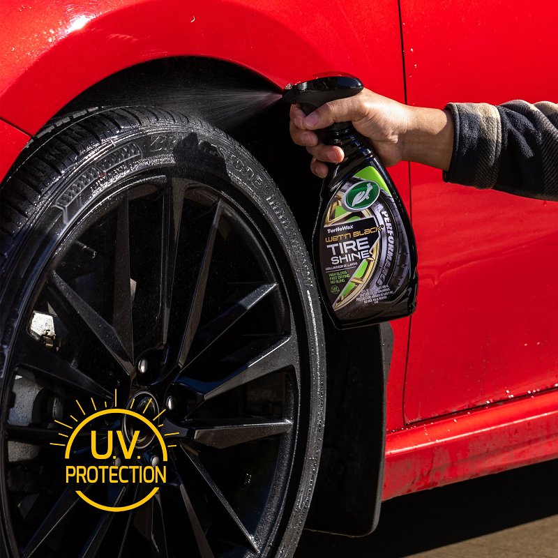 Turtle Wax WET'N BLACK T217RA Tire Shine, 23 fl-oz, Liquid, Fresh Leather