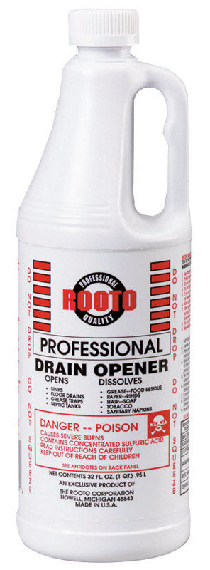 Rooto Professional Liquid Drain Opener 32 oz, Pack of 12
