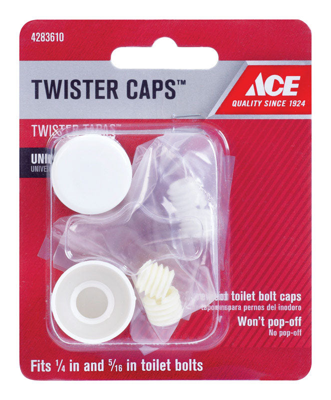 Ace Toilet Bolt Caps White Plastic