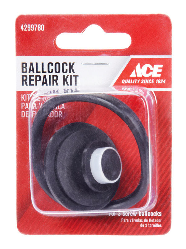 Ace 3 Screw Ballcock Repair Kit Black Plastic