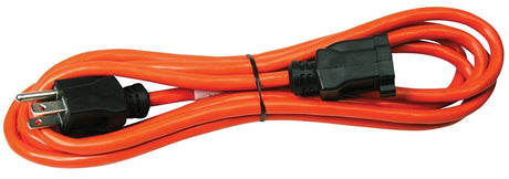 PowerZone OR501608 Extension Cord, 16 AWG Cable, 5-15P Grounded Plug, 5-15R Grounded Receptacle, 8 ft L, 125 V