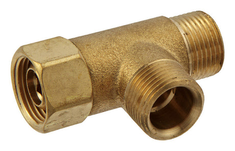 Ace Add A Tee 3/8 in. Female Compression Swivel X 3/8 in. D Male Compression Brass Adapter
