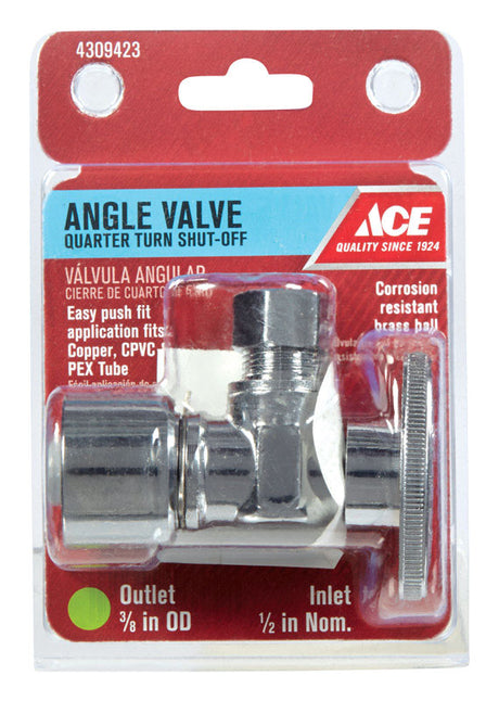 Ace Push Fit Compression Brass Angle Stop Valve