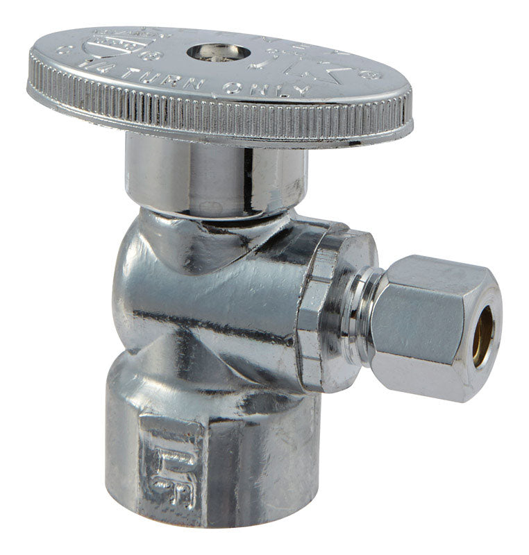 Ace 1/2 in. FIP X 1/4 in. Compression Brass Angle Stop Valve