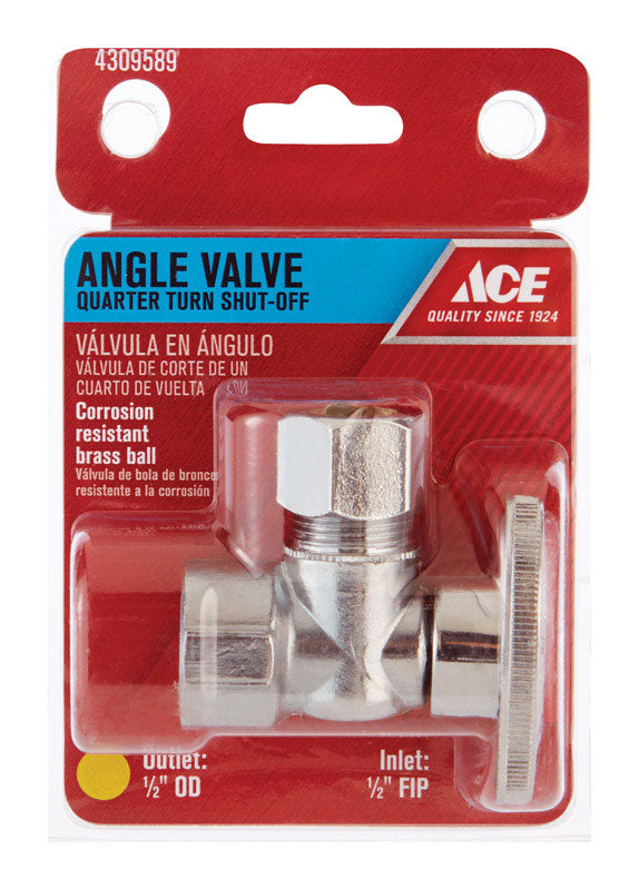 Ace FIP Compression Brass Angle Stop Valve