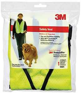 3M 94601-80030T Reflective Safety Vest, One-Size, Fabric, Fluorescent Yellow, 1 Pockets