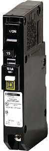 Square D QO115PCAFIC Circuit Breaker, CAFCI, Mini, 15 A, 1-Pole, Plug, 120 V