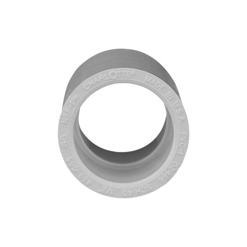 Charlotte Pipe Schedule 40 1/2 in. Slip X 1/2 in. D Slip PVC Coupling 1 pk, Pack of 25