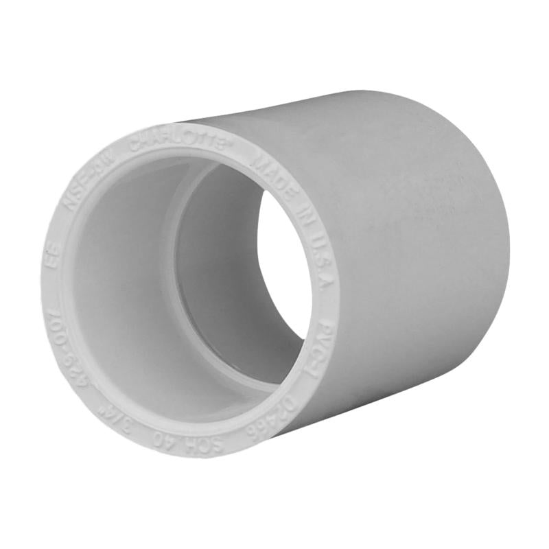Charlotte Pipe Schedule 40 3/4 in. Slip X 3/4 in. D Slip PVC Coupling 1 pk, Pack of 25