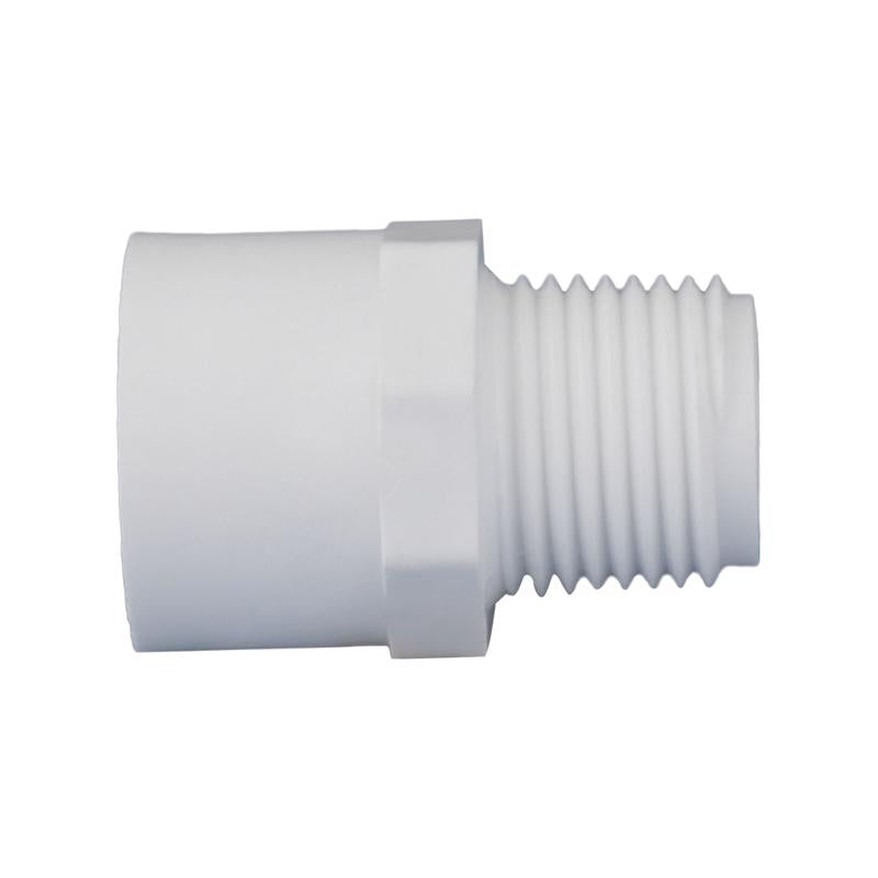 Charlotte Pipe Schedule 40 1/2 in. Slip X 1/2 in. D MPT PVC Pipe Adapter 1 pk, Pack of 25