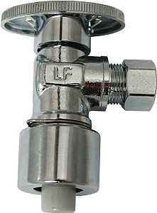 Plumb Pak PP2622POLF Stop Valve, 5/8 x 3/8 in OD Connection, Push Fit x Compression, Brass Body