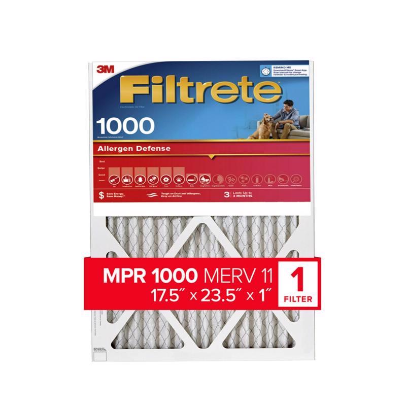 Filtrete 17-1/2 in. W X 23-1/2 in. H X 1 in. D 1000 MPR Pleated Air Filter 1 pk, Pack of 4