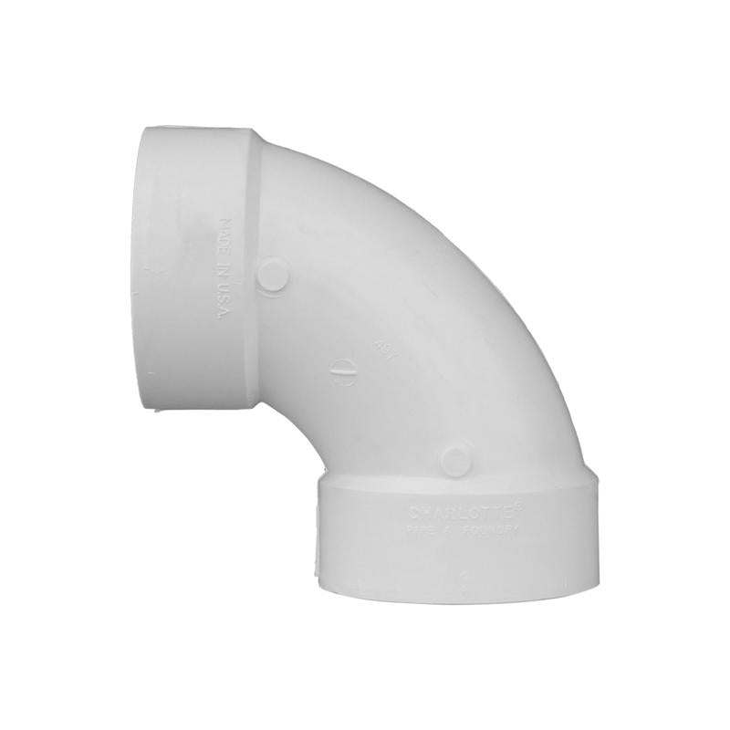Charlotte Pipe 1-1/4 in. Hub X 1-1/4 in. D Hub PVC Elbow 1 pk