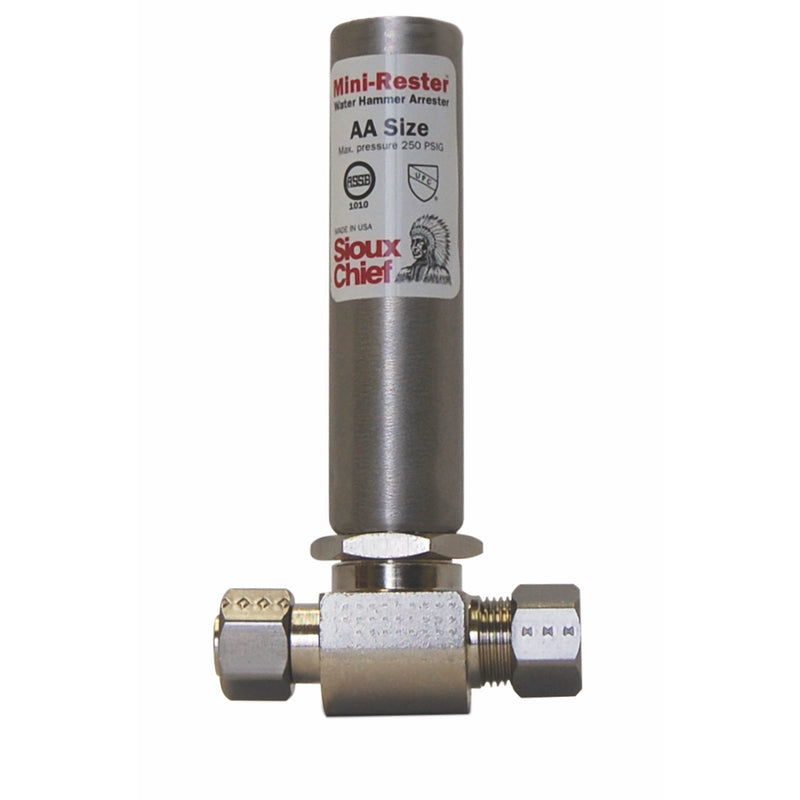 Sioux Chief MiniRester 3/8 in. Compression X 3/8 in. D Compression Copper Water Hammer Arrester 1 pk