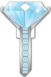 Lucky Line Key Shapes Series B102K Key Blank, Diamond, Brass, Enamel-Coated, For: Kwikset Locks, Pack of 5