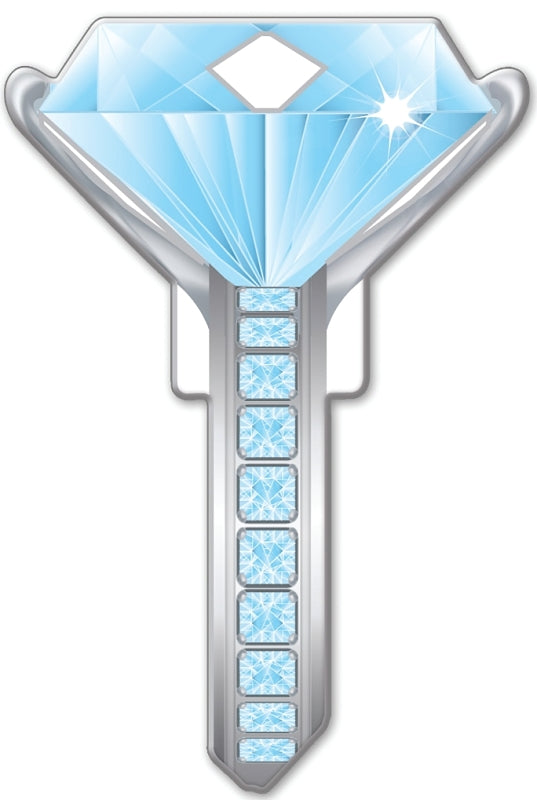 Lucky Line Key Shapes Series B102K Key Blank, Diamond, Brass, Enamel-Coated, For: Kwikset Locks, Pack of 5