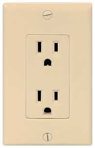 Eaton Wiring Devices C1507V Duplex Receptacle, 2 -Pole, 15 A, 125 V, NEMA: 5-15R, Ivory