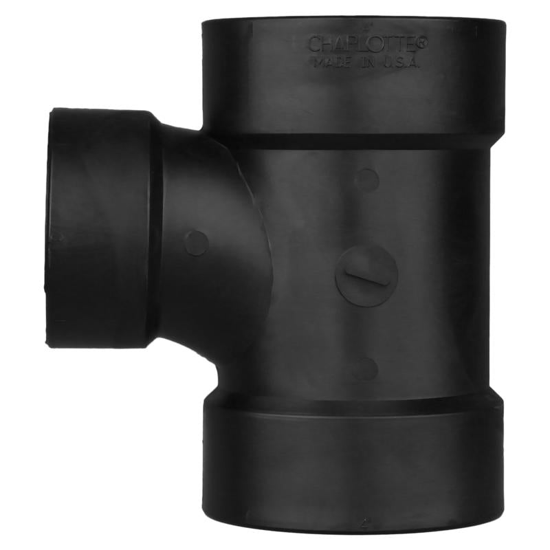 Charlotte Pipe 4 in. Hub X 3 in. D Hub ABS Sanitary Tee