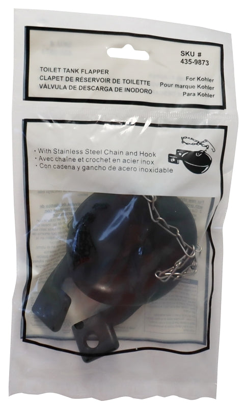 ProSource PMB-189 Toilet Tank Flapper, Specifications: 2-3/4 in, Black