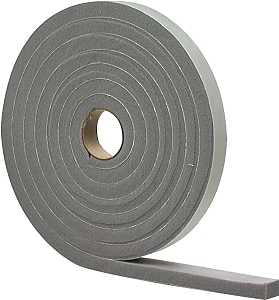 M-D 02238 Foam Tape, 1/4 in W, 17 ft L, 1/8 in Thick, PVC, Gray