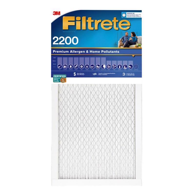 Filtrete 14 in. W X 20 in. H X 1 in. D Polypropylene 2200 MPR Pleated Allergen Air Filter 1 pk, Pack of 4