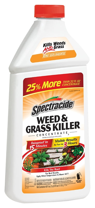 Spectracide HG-56009 Weed and Grass Killer, Liquid, Amber, 40 fl-oz Bottle