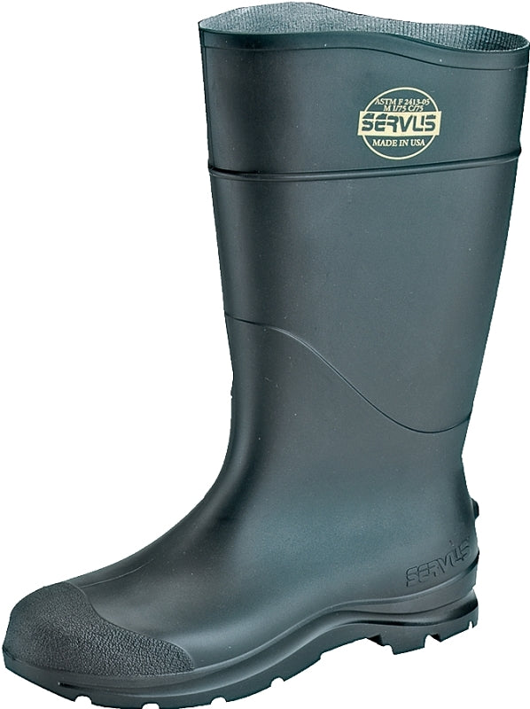 Servus 18821-7 Non-Insulated Knee Boots, Pull-On, 7, Black, PVC, Insulated: No