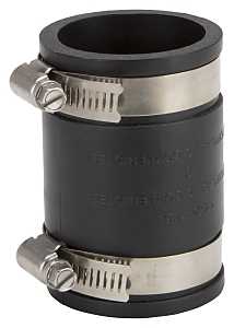 ProSource FC56-1515 Coupling, 1-1/2 x 1-1/2 in, Cast Iron, Plastic and Steel Drain Pipes, PVC, Black