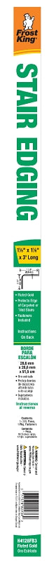Frost King H4128FB3 Stair Edging, 36 in L, 1-1/8 in W, Aluminum, Satin