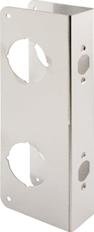Prime-Line U 10539 Series Lock and Door Reinforcer, Stainless Steel, 2-3/8 in Backset, 1-3/4 in Thick Door, 10-7/8 in H