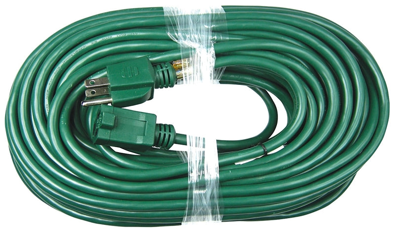 PowerZone OR880633 Extension Cord, 16 AWG Cable, 80 ft L, 125 V, Green