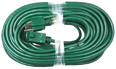 PowerZone OR880633 Extension Cord, 16 AWG Cable, 80 ft L, 125 V, Green
